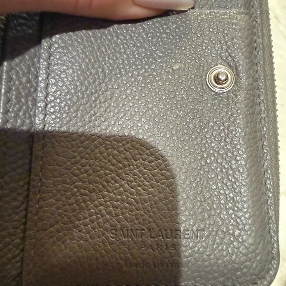 Authentic YSL  Zip Around Compact wallet 
Gray pebble  Leather in EUC dust bag - Picture 9 of 10